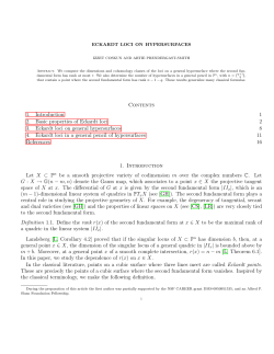 Contents 1. Introduction 1 2. Basic properties of Eckardt loci 2 3