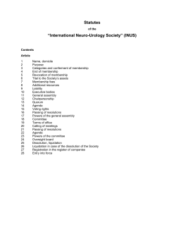 Statutes - International Neuro
