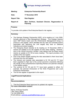 Risk Register PDF 162 KB - Meetings, agendas and minutes