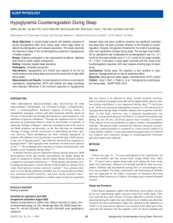Hypoglycemia Counterregulation During Sleep
