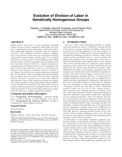 Evolution of Division of Labor in Genetically