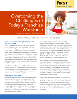 Overcoming the Challenges of Today`s Franchise Workforce