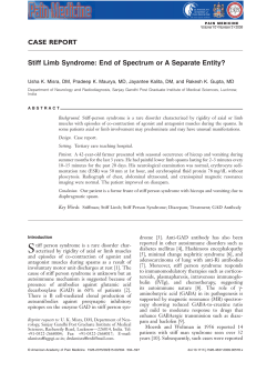 Stiff Limb Syndrome: End of Spectrum or A