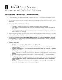 Instructions for Preparation of a Bachelor`s Thesis