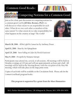 Common Good Reads - Parker Memorial Library