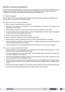 Vaccine management - Queensland Health