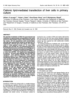 Cationic lipid-mediated transfection of liver cells