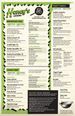 Honey`s Catering Menu