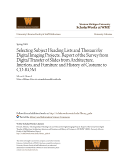 Selecting Subject Heading Lists and Thesauri for Digital Imaging