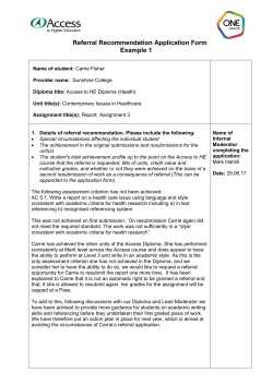 Application for a Referral - example 1