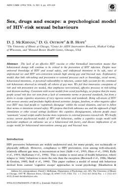 Sex, drugs and escape: a psychological model of HIV- risk