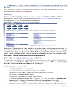 How to Submit VA Certification Request in WebAdvisor