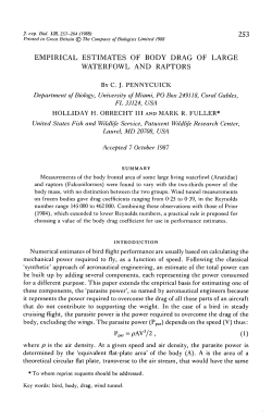 Empirical estimates of body drag of large waterfowl and