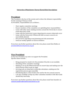 President Vice President - The University of Manchester Chorus