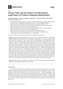 Dietary Fiber and the Human Gut Microbiota: Application of