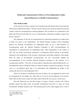 Media and Communication Policies in Post-Independence India