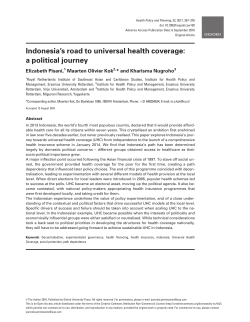 Indonesia`s road to universal health coverage: a