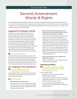 Second Amendment: Words and Rights