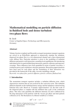 Mathematical modelling on particle diffusion in fluidised