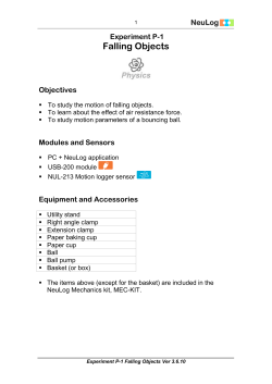 Experiment P-1 Falling Objects