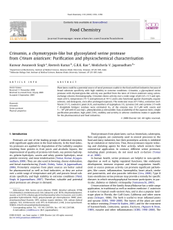 Crinumin, a chymotrypsin-like but glycosylated serine protease from