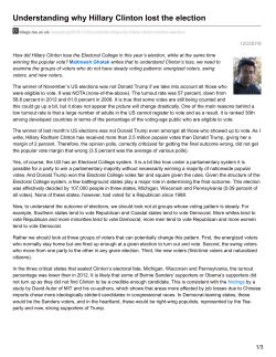 Understanding why Hillary Clinton lost the election