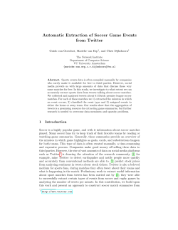 Automatic Extraction of Soccer Game Events from Twitter