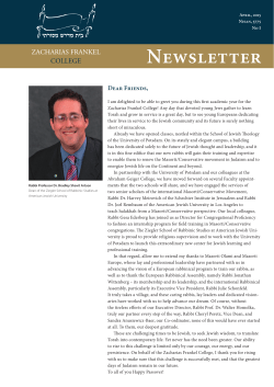Newsletter - Zacharias Frankel College