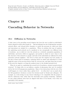 Chapter 19 Cascading Behavior in Networks