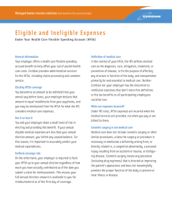 Eligible and Ineligible Expenses