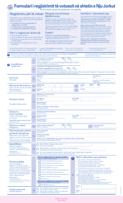 Formulari i regjistrimit t&euml; votuesit n&euml; shtetin e Nju Jorkut