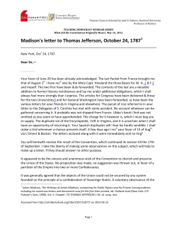 Madison`s letter to Thomas Jefferson, October 24
