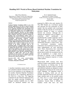 Handling OOV Words in Phrase-Based Statistical Machine