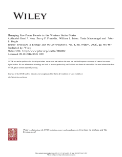 Managing Fire-Prone Forests in the Western United States Author(s