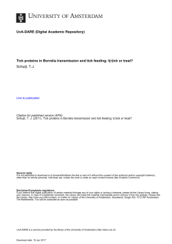 Tick proteins in Borrelia transmission and tick feeding: t - UvA-DARE