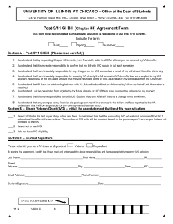 Post 911 GI Bill Agreement Form - Office of the Dean of Students