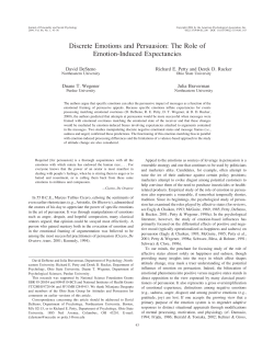 Discrete Emotions and Persuasion: The Role of