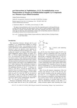 peri-Interactions in Naphthalenes, 14 [1].
