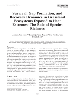 Survival, Gap Formation, and Recovery Dynamics in Grassland