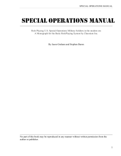 Role Playing U.S. Special Operations Military Soldiers
