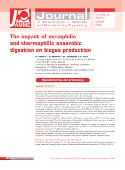 The impact of mesophilic and thermophilic anaerobic digestion on