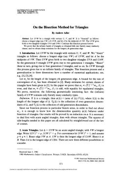 On the Bisection Method for Triangles