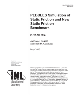 PEBBLES Simulation of Static Friction and New Static
