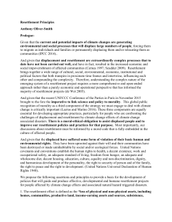 Resettlement Principles Anthony Oliver