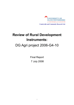 Review of Rural Development Instruments