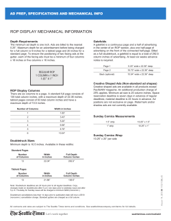 Ad prep, specifications and mechanical info