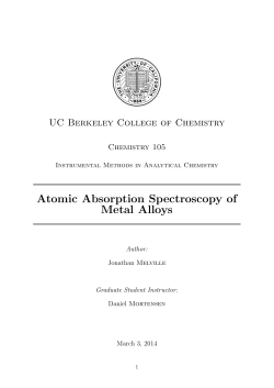 Atomic Absorption Spectroscopy of Metal Alloys
