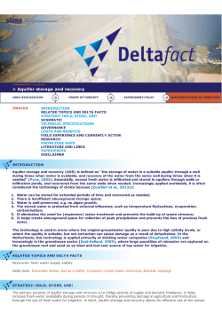 Aquifer storage and recovery - Deltaproof