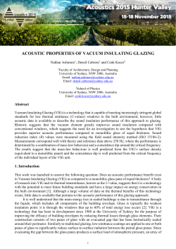 ACOUSTIC PROPERTIES OF VACUUM INSULATING GLAZING