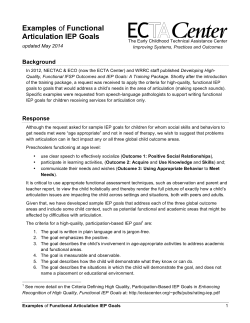 Examples of Functional Articulation IEP Goals